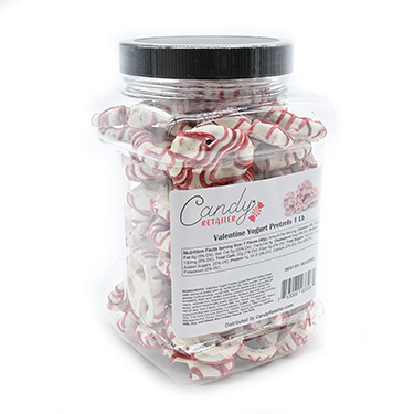Candy Retailer Valentine Yogurt Pretzels 1Lb Jar